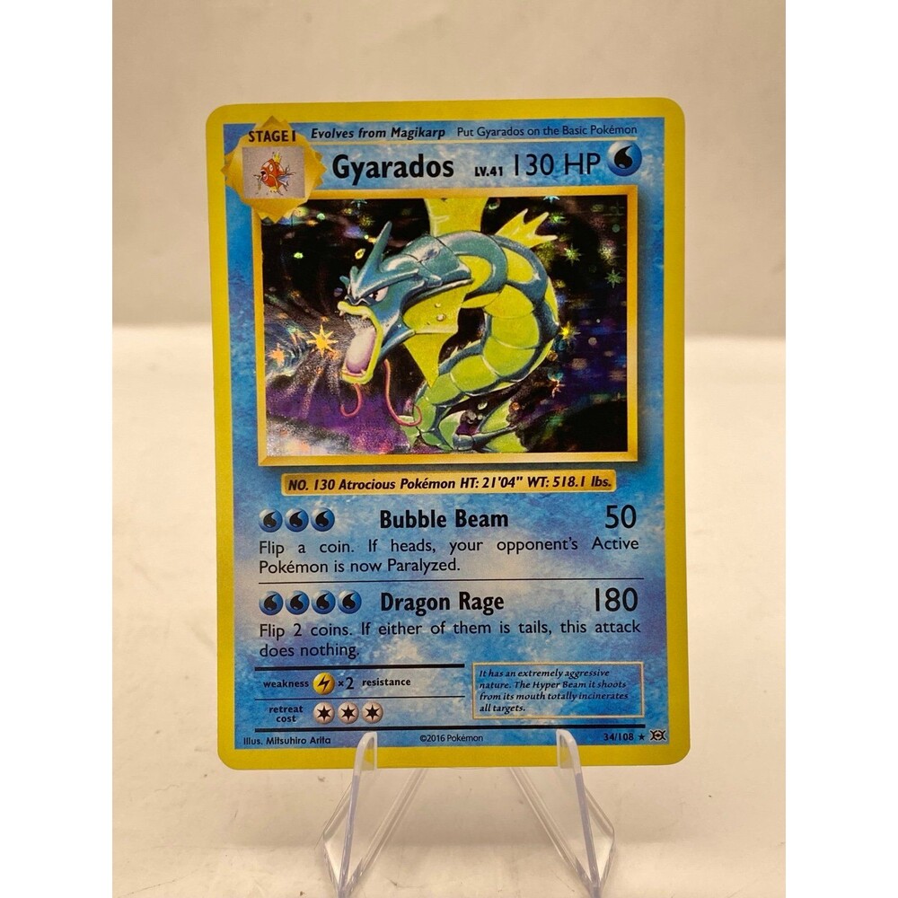 Pokémon Gyarados Holo Rare TCG Card 34/108 Evolutions 2016 NM Condition